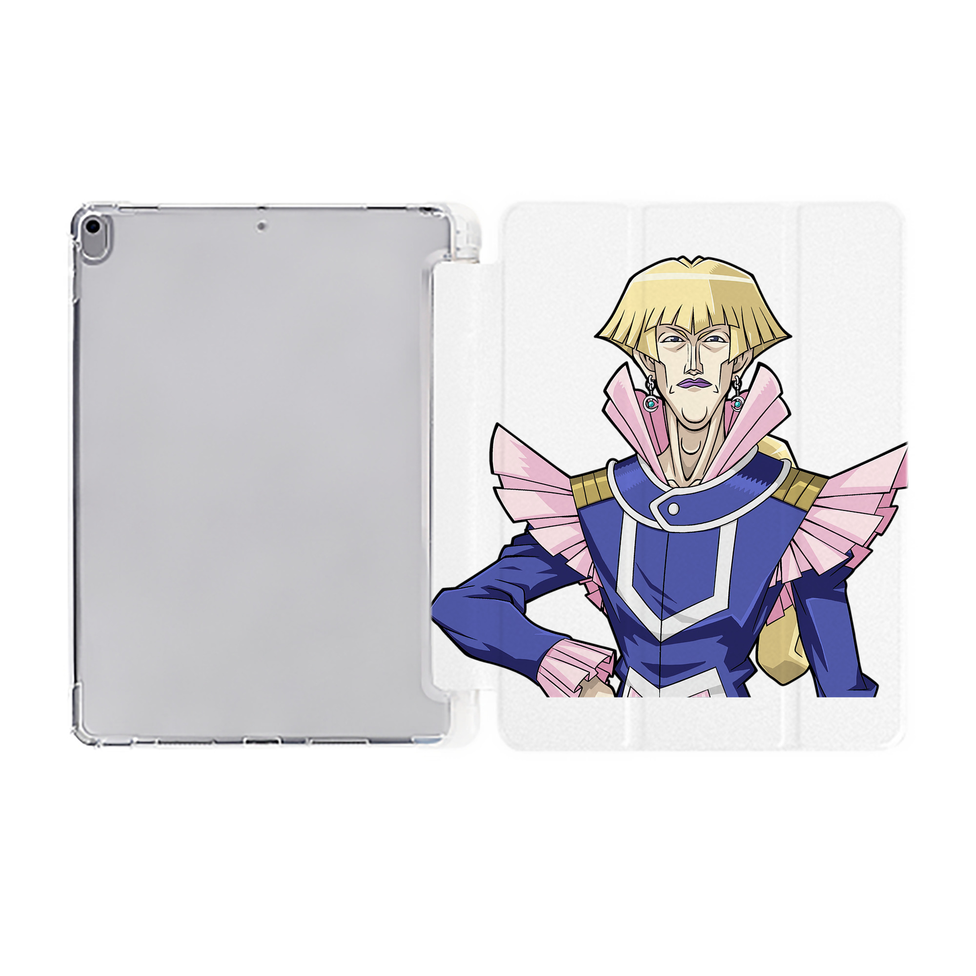 （画像用） 遊☆戯☆王 Yu-Gi-Oh! IPad ケース ペン収納付き 三つ折りスタンド PUレザー×シリコン 対応機種9.5/10.5/10.9インチ